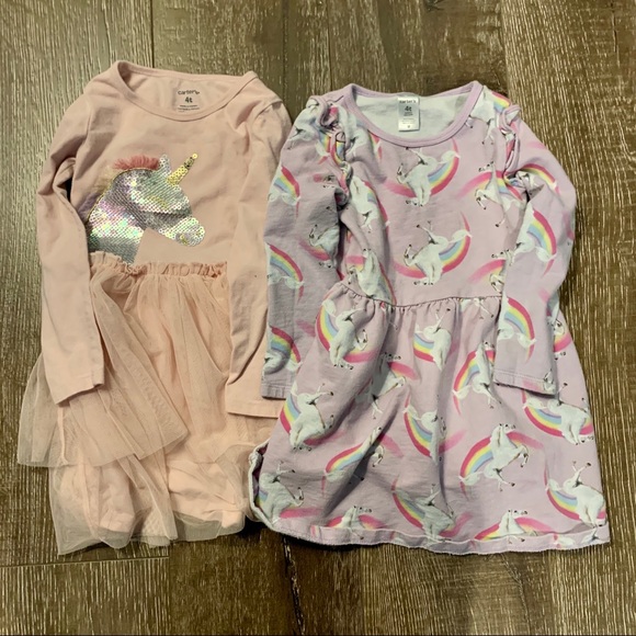 Carter's Other - ☕️Set of 2 unicorn Carter’s dresses 4T